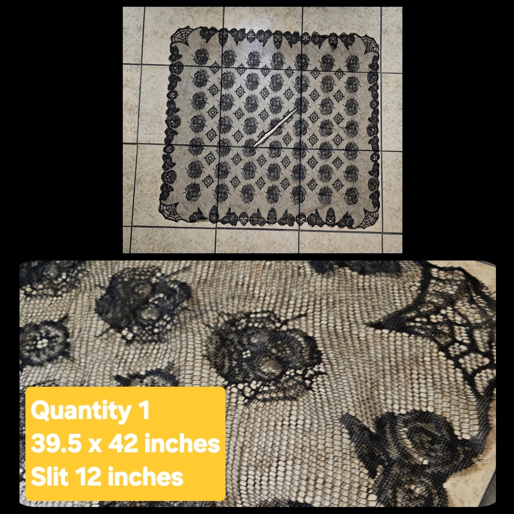 13 Piece Black Lace Halloween Decor Set - Picture 8 of 8